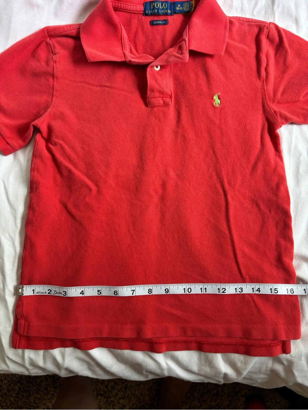 Ralph Lauren Boys' Red Polo Shirt with Yellow Pony MEDIUM 10-12